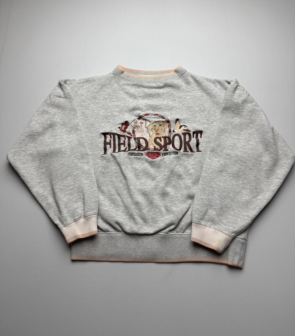 Ivy Crew Sweatshirt Womens Medium Gray Field Sport Hunting Dog Fleece Pullover